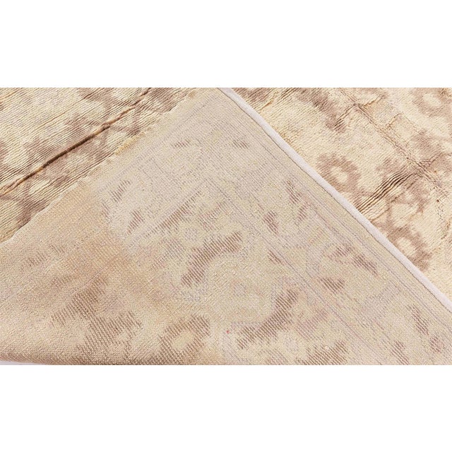 Doris Leslie Blau Vintage Spanish Beige Handmade Wool Rug For Sale - Image 9 of 9