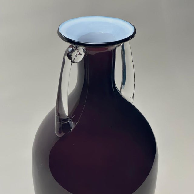 Purple Vintage Cased Glass Amphora Vase by Jerzy Słuczan-Orkusz, 1980s For Sale - Image 8 of 10