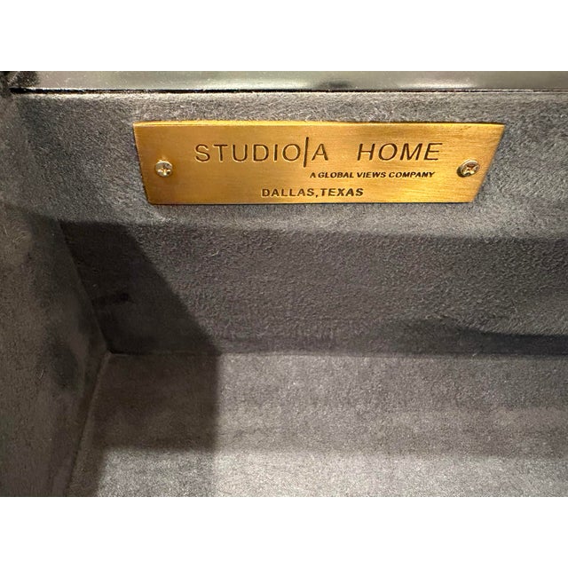 Studio a Home by Global Views “Metro” Nightstand in Gray Hair-on-Hide. For Sale - Image 10 of 12