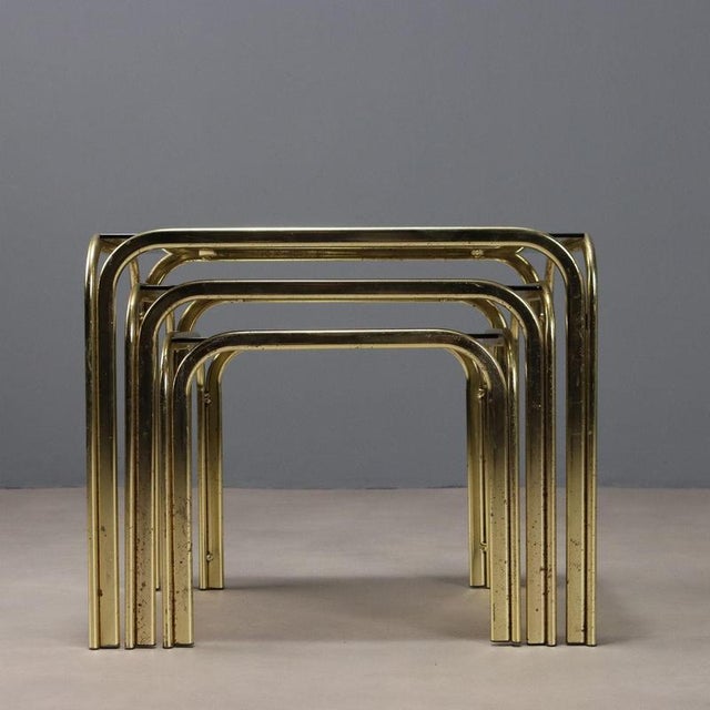 Metal Nesting Tables, 1980s, Set of 3 For Sale - Image 7 of 8