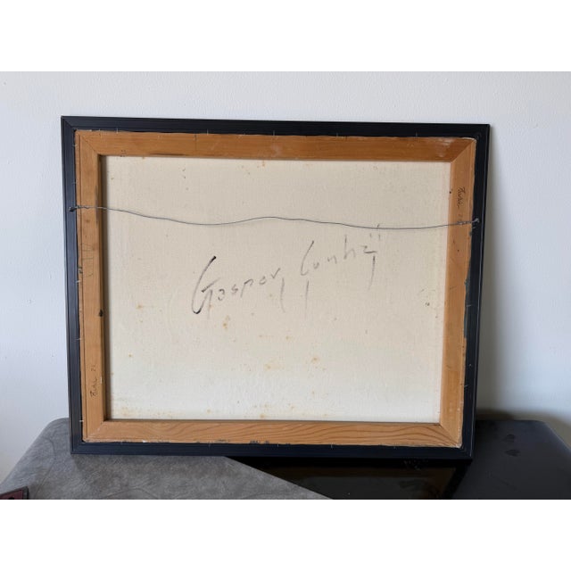 1970s Vintage Gasper Gunhz Modernist Still Life Fruits Oil on Canvas Painting, Framed For Sale - Image 11 of 11