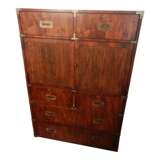 Henredon, Mid-Century Modern Armoire, Pecan For Sale