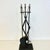 1970s Mid-Century Wrought Iron With Bronze Handle Fireplace Tools & Rack - 5 PCS Set For Sale - Image 4 of 14