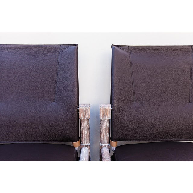 Richard Wrightman Design, Ltd. Richard Wrightman "Chatwin" Counter Chairs in White Oak and Leather For Sale - Image 4 of 15