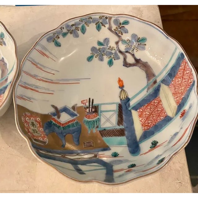Late 19th Century Late 19th Century Pair of Antique Japanese Porcelain Dishes For Sale - Image 5 of 10