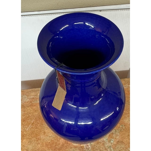 2020s Martino Interiors Chinese Porcelain Vase, Cobalt Blue For Sale - Image 5 of 12