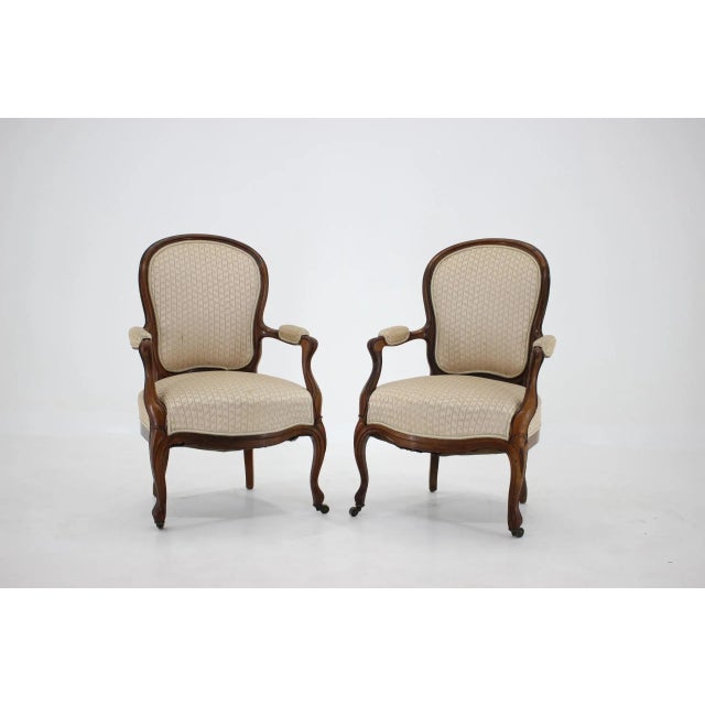 Set of Antique Rococo Style Danish Armchairs, 1900s For Sale - Image 14 of 15