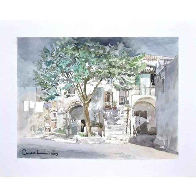 Sicily is an original drawing in Watercolor on paper applied on cardboard. realized in 2015 by Michele Scarano. The state...