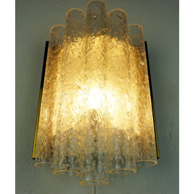 Mid-Century Wall Sconce with 5 Ice Glass Tubes from Doria Leuchten, Germany, 1960s For Sale - Image 9 of 13