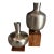 Roost Metal Bud Vases on Wood Bases, Set of 2 For Sale