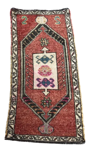 1960s Vintage Anatolian Turkish Rug- 1′6″ × 3′3″