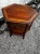 Late 20th Century Late 20th Century Walnut and Faux Bamboo Boho Chic Side Table With Cane Shelf For Sale - Image 5 of 5