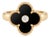 Van Cleef & Arpels 18k Yellow Gold Onyx Clover Motif and Diamond Ring, Size 4.5 For Sale