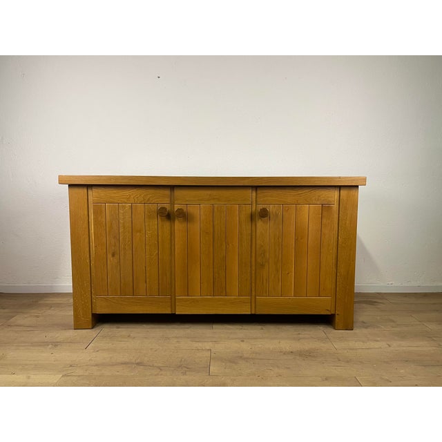 Three-Door Elm Wood Sideboard, 1960s For Sale - Image 9 of 9