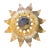 1940s French Gilt Metal Sunburst Flush Mount Light Fixture For Sale