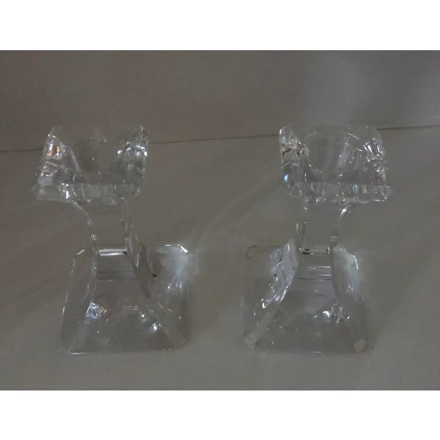 Orrefors 1990s Orrefors Regina Crystal Candle Holders, Sweden- a Pair For Sale - Image 4 of 7