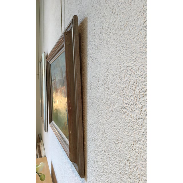 Trevisan, Paysage italien avec pont, Oil on Wood, Framed For Sale - Image 9 of 11