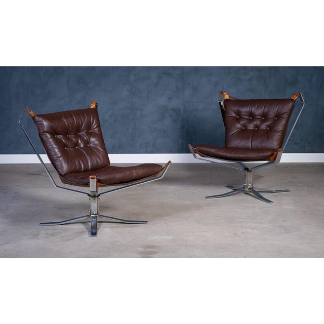 1970s Superstar Armchairs in Leather with Steel Frames, 1970s, Set of 2 For Sale - Image 5 of 17