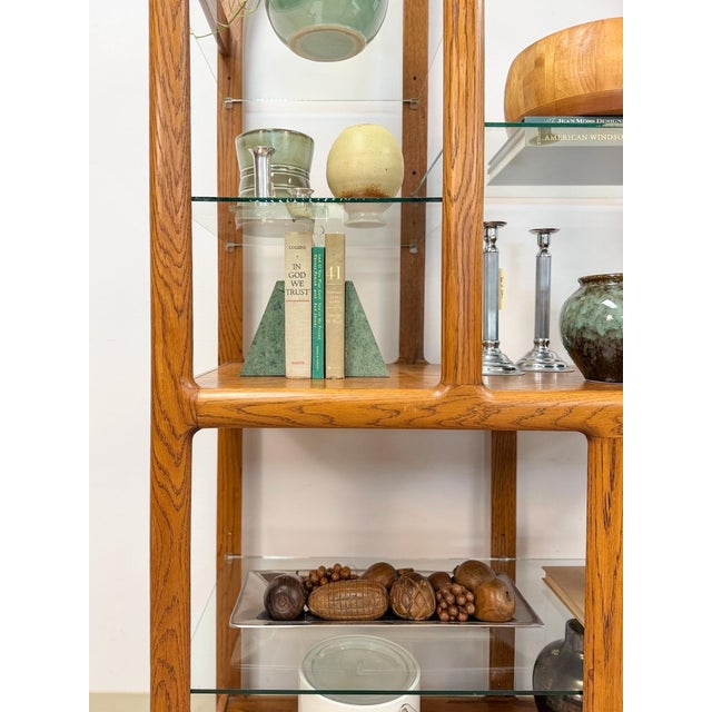 Danish MCM Bentwood Display Shelf Glass Shelves Vintage Etagere Bookcase For Sale - Image 11 of 13