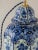 Dutch Delft Blue & White Ceramic Table Lamp with New Pleated Ikat Shade For Sale - Image 4 of 13