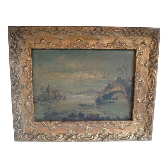 Unknown, Seascape, 1800s, Oil and Copper For Sale