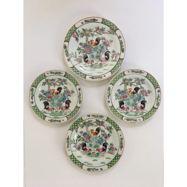 20th Century Chinese Colorful Porcelain Rooster Plates - Set of 4 For Sale - Image 13 of 13