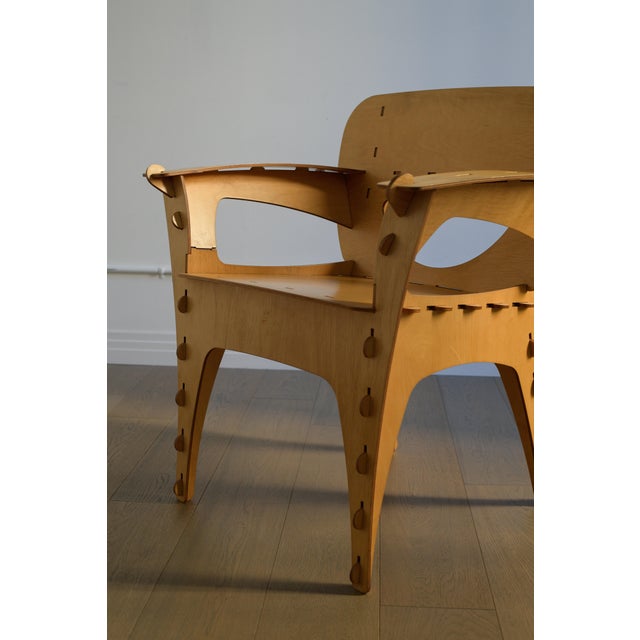 1990 Attributed to David Kawecki Puzzle Chair in Laser-Cut Birch/Plywood, Usa For Sale - Image 15 of 18