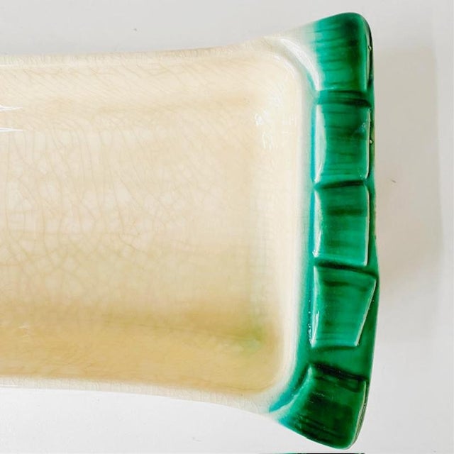 Vintage Majolica Asparagus Dish from Breton, 1950s For Sale - Image 6 of 9