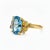 Blue topaz multicolor ring in 14k gold. Blue topaz oval cabochon ring. Blue gemstone cocktail ring. Metal: 14k gold...