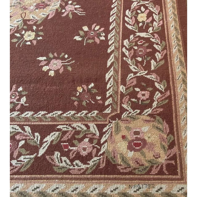 MANSOUR Mansour Handmade Savonnerie Rug For Sale - Image 4 of 5