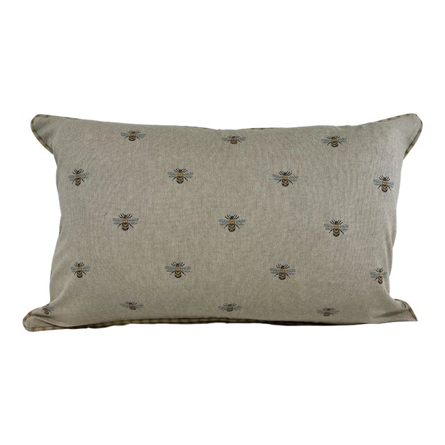 Large Bolster Pillow Adorned With a Sophisticated Swarm of