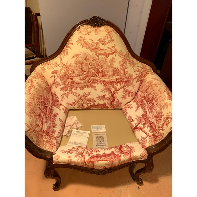 Mid 20th Century Vintage French Style Settee Arm Chair For Sale - Image 5 of 8