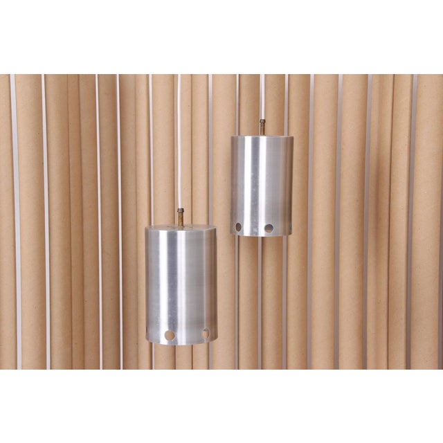 1970s Danish Aluminum Pendant Lights, 1970s, Set of 2 For Sale - Image 5 of 7