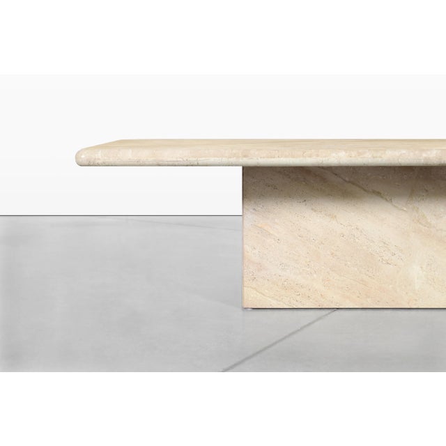 Mid-Century Modern 1980s Vintage Italian Marble Coffee TableVintage Italian Modern Travertine Coffee Table, 1980s For Sale - Image 3 of 10