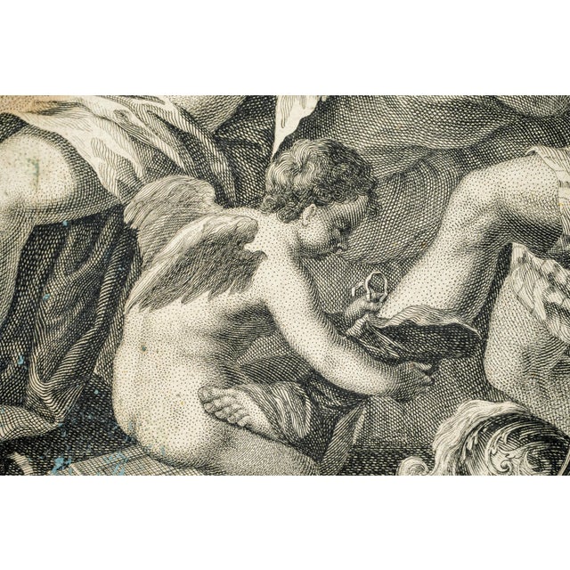18th Century 18th Century Old Master Style Mythological Antique Engraving Allegorical Print Framed Nude For Sale - Image 5 of 15