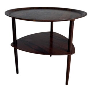 Rosewood Coffee Table with Two Shelves, 1960s For Sale
