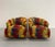 A sculptural set of vintage swivel lounge chairs featuring an oversized barrel-back silhouette and fully upholstered form....