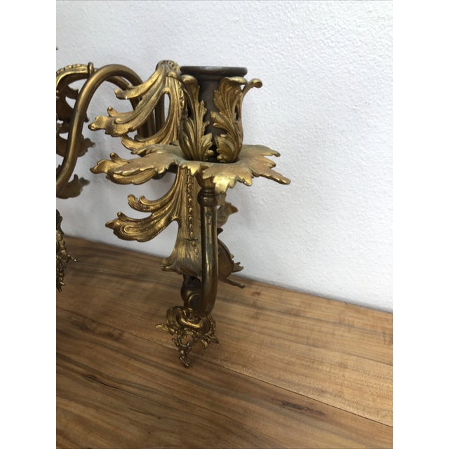 Late 19th Century Late 19th Century French Louis XV Bronze Gas Converted Candle Holder Wall Sconce For Sale - Image 5 of 15