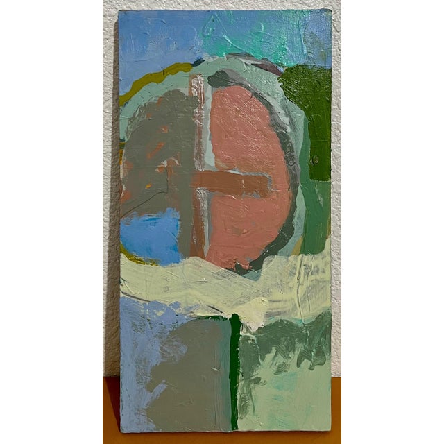 Abstract Edward Avedisian, Mod Abstract Expressionist Modernist Oil Painting Edward Avedisian Color Circles For Sale - Image 3 of 9