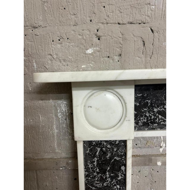 White Antique English Regency Marble Fireplace Mantel, 1820 For Sale - Image 8 of 9