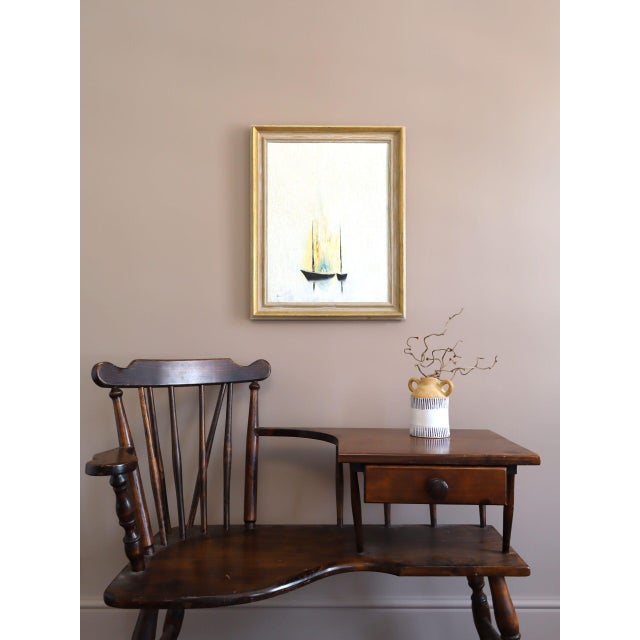 Mid-Century Modern Mid-Century Modern 'Where Light Rests' Sewdish Minimalist Abstract Seascape Oil Painting, Framed For Sale - Image 3 of 12