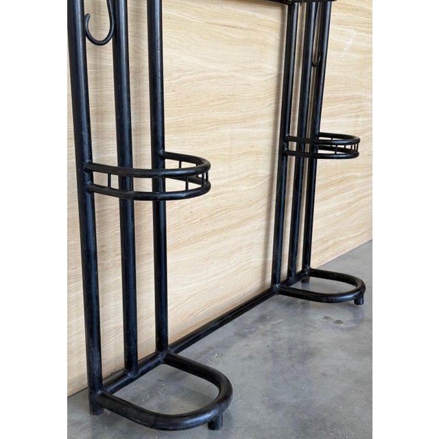 Black Wardrobe-Style Art Deco Hall Stand in Iron, France 1940s For Sale - Image 13 of 18