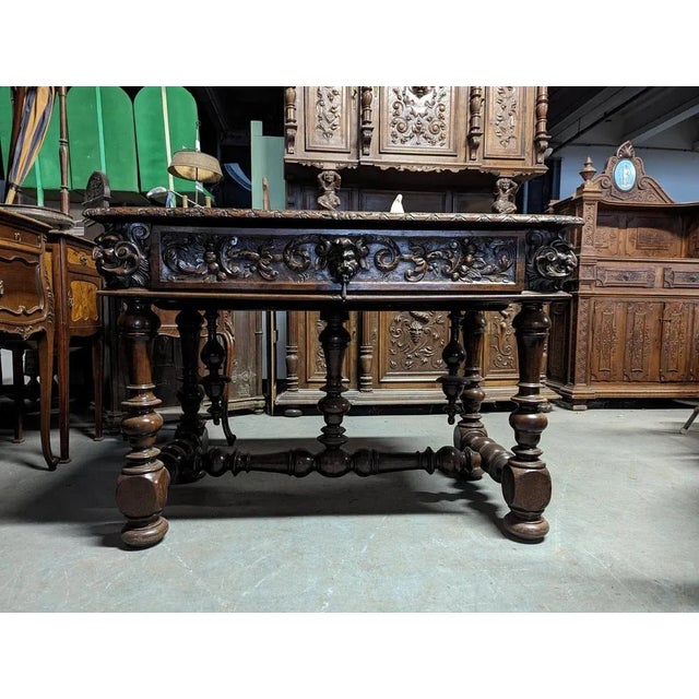 Renaissance Style Table in Walnut For Sale - Image 6 of 7