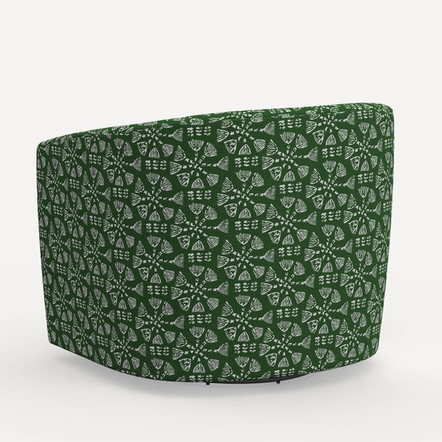 Not Yet Made - Made To Order John Robshaw x Cloth & Company Lana Swivel Chair in Pratham Green For Sale - Image 5 of 5