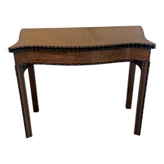 Antique Georgian Chippendale Mahogany Serpentine Console Card Table, 1770s For Sale