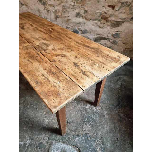Antique French Country Dining Table with Oak Base & Pine Top, 1900s For Sale - Image 10 of 17