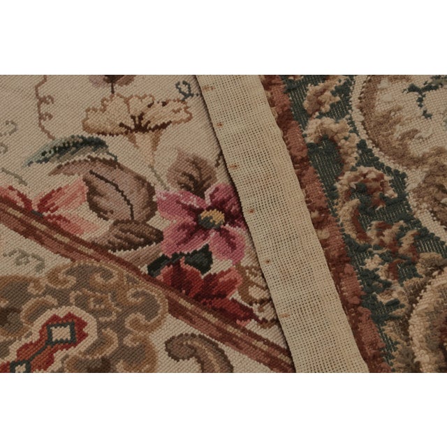 Beige Rug & Kilim’s European Style Needlepoint Rug in Beige With Floral Patterns For Sale - Image 8 of 8