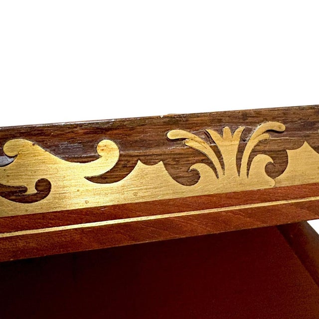 Victorian Brass Inlaid Mahogany Writing Slope with Secret Drawers For Sale - Image 18 of 18