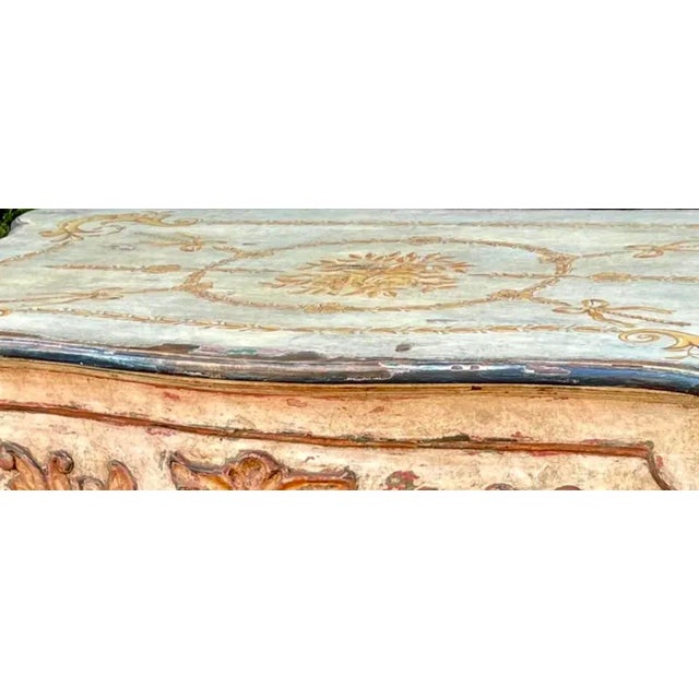 Quatrain for Dessin Fournir Carved Venetian Style Italian Paint Decorated Table For Sale - Image 10 of 13