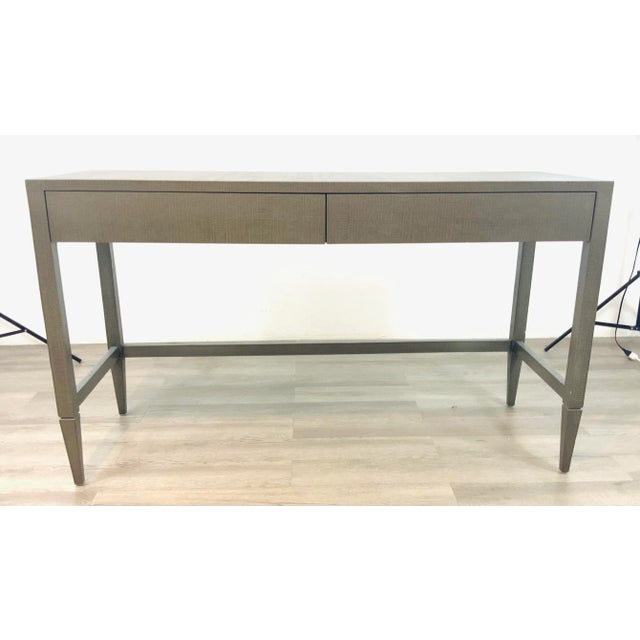 Made Goods Modern Gray Faux Raffia Conrad Desk For Sale In Atlanta - Image 6 of 6